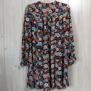 UMGEE XL BOHO Floral Dress NWT  Knee Length V-neck Balloon Sleeves